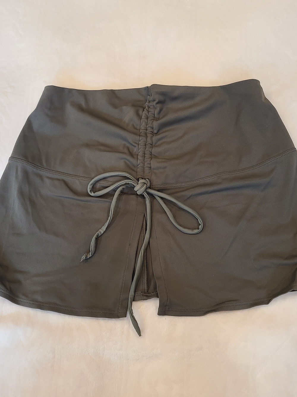 Victoria's Secret Olive Ruched Drawstring Skirt